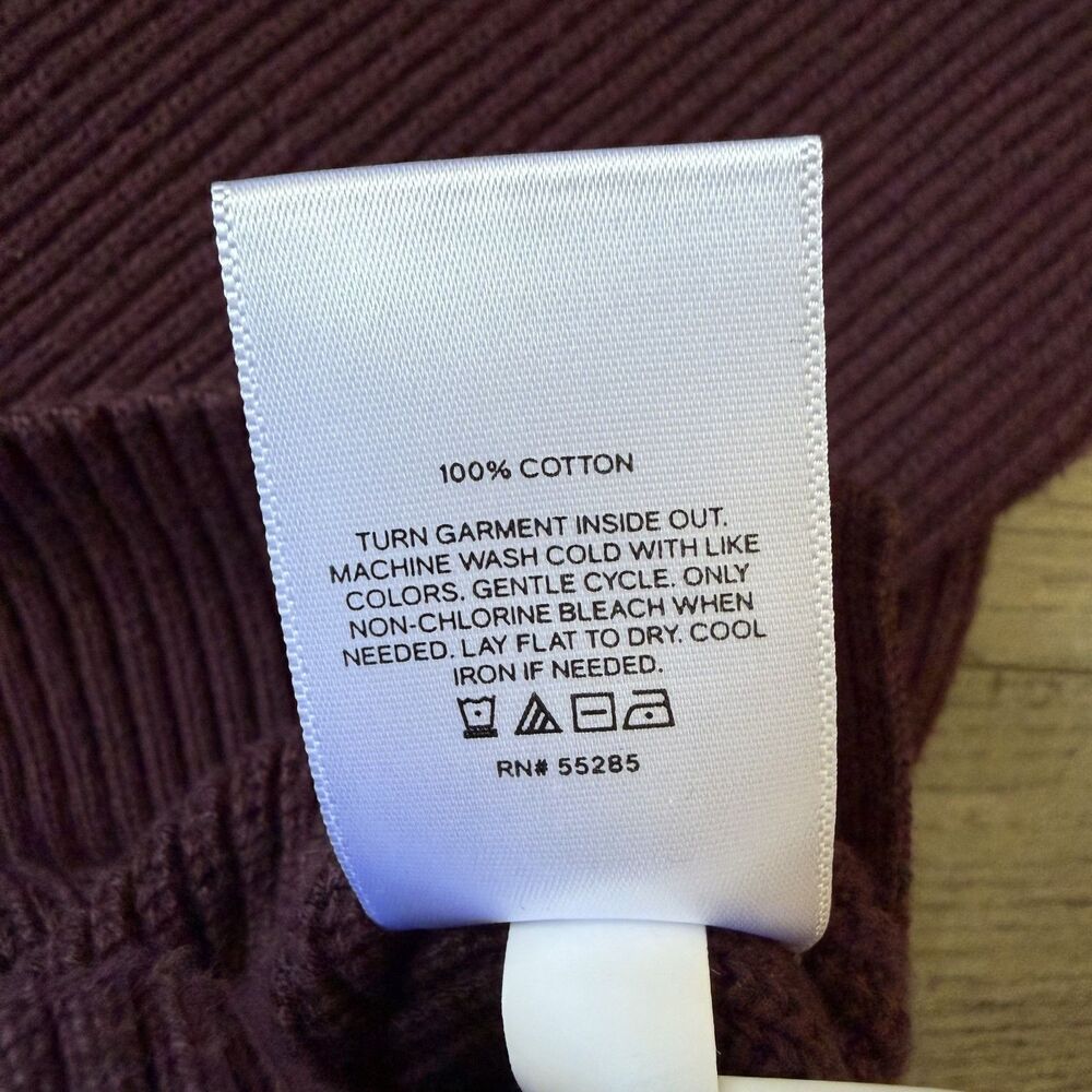 Express Men’s Burgundy Ribbed Knit Mock Neck Sweater Zip Button - Size Large - Picture 3 of 7